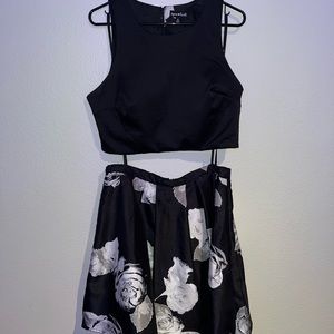 Two-Piece Black Floral Dress!